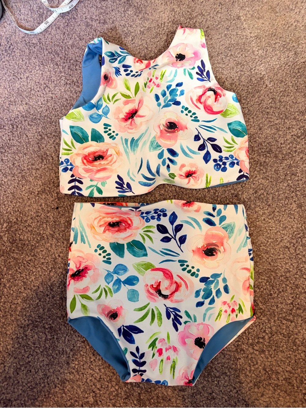 Small Shop Floral Reversible High-Waist Two-Piece Swim Set
